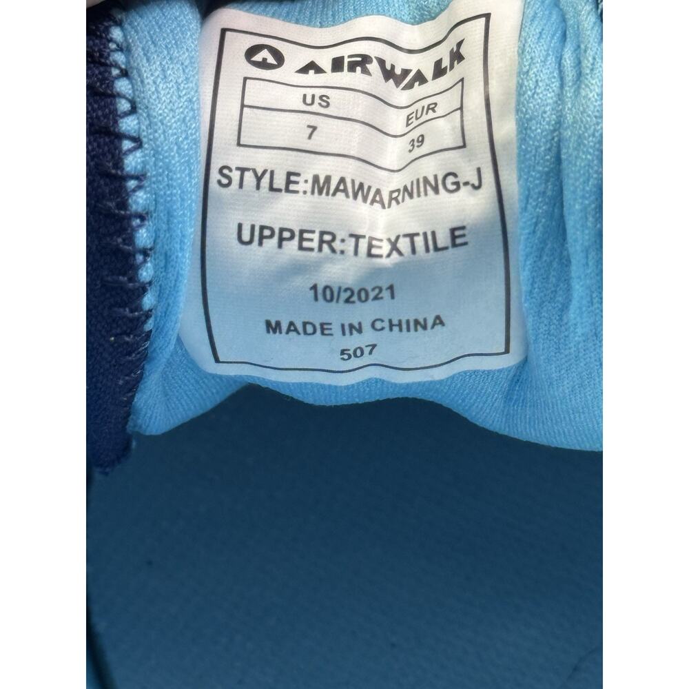 Airwalk MA Warning-J  Sz 7 EUR 39 Tie Sneaker Skater Shoes Men's Navy grunge y2k - Picture 7 of 8